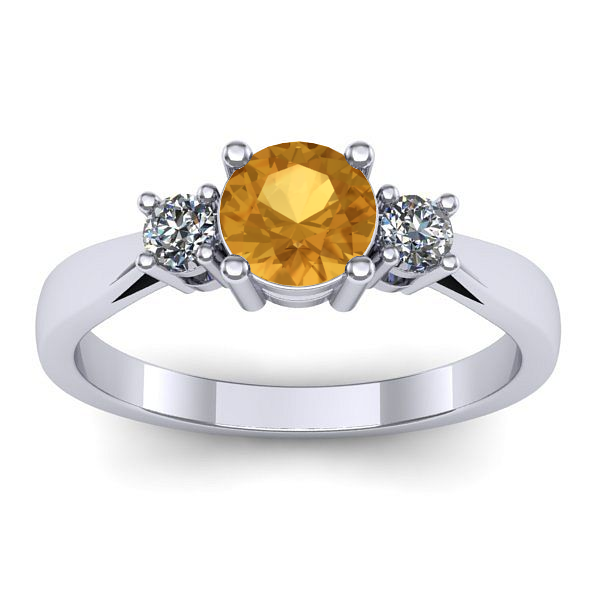 Inel de logodna cu citrin rotund