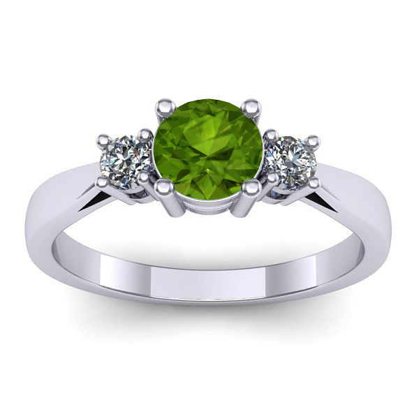 Inel logodna cu peridot rotund