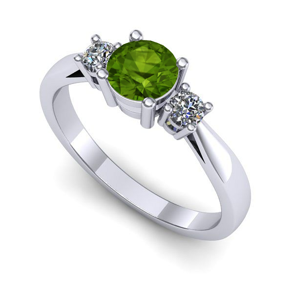 Inel din aur alb cu peridot