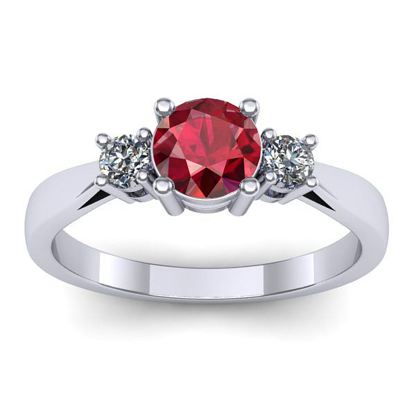 Inel de logodna cu rubin rotund