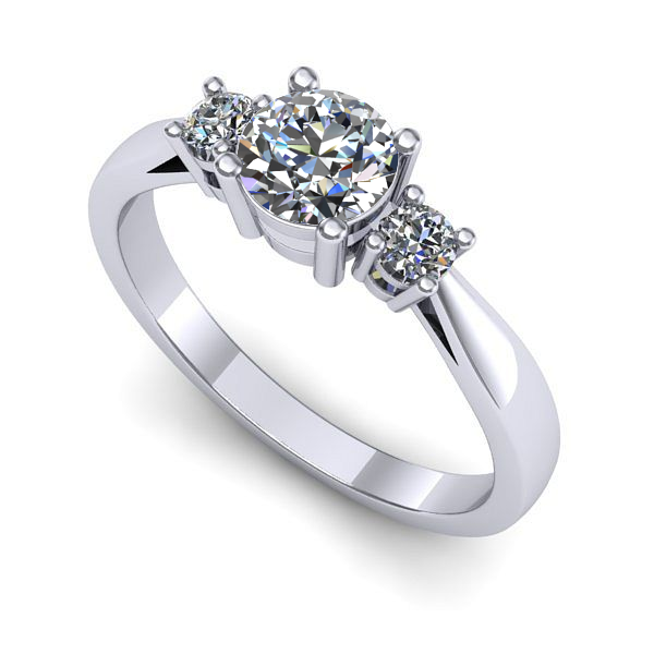 Inel din aur alb cu safir alb