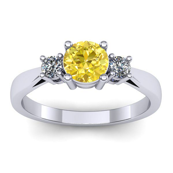 Inel cu safir galben rotund