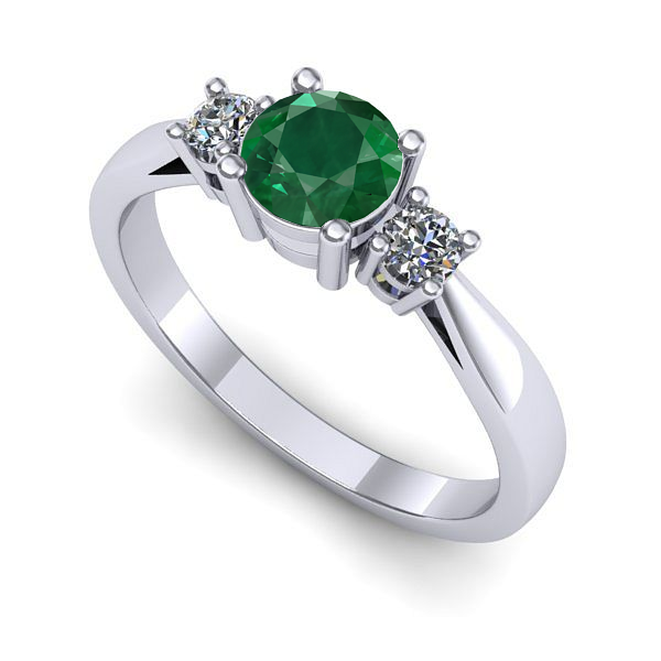 Inel din aur alb cu smarald