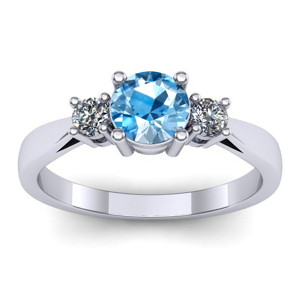 Inel de logodna cu topaz blue rotund