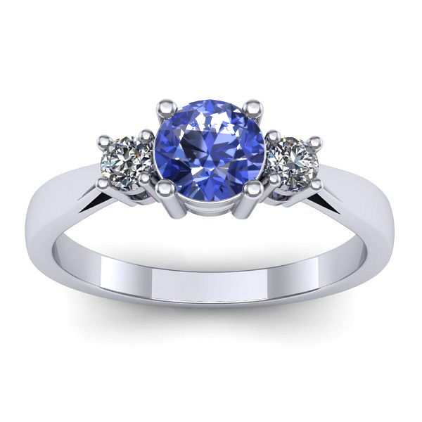 Inel de logodna cu tanzanit rotund