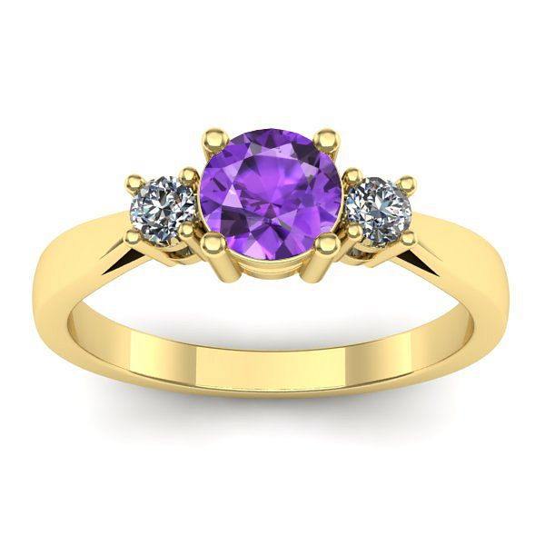 Inel logodna cu ametist rotund