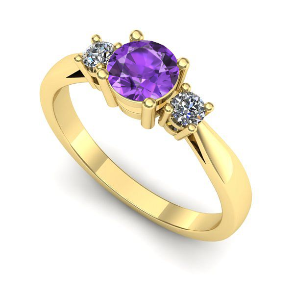 Inel din aur galben cu ametist