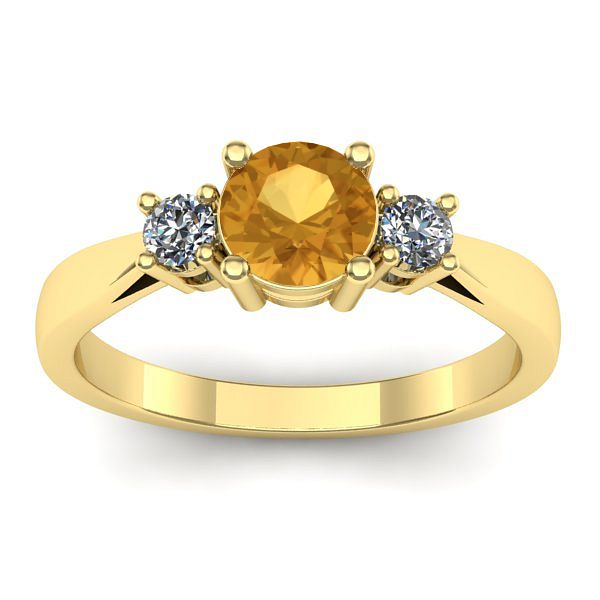 Inel de logodna cu citrin rotund