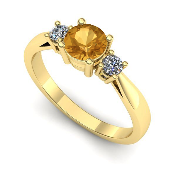 Inel din aur galben cu citrin