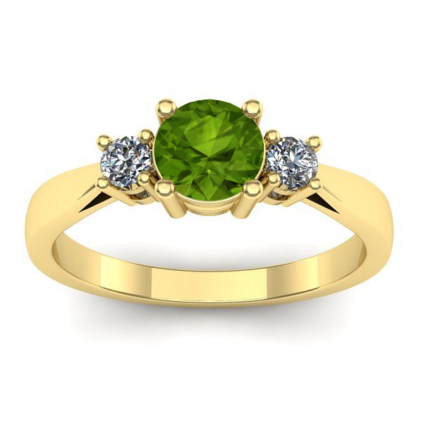 Inel cu peridot rotund