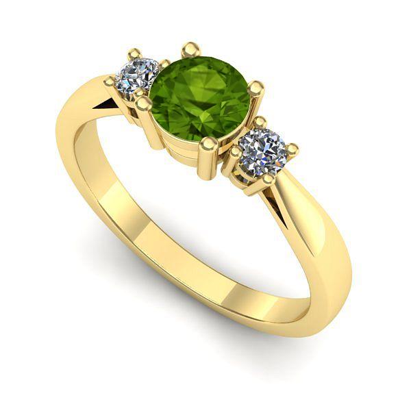 Inel de logodna din aur galben cu peridot