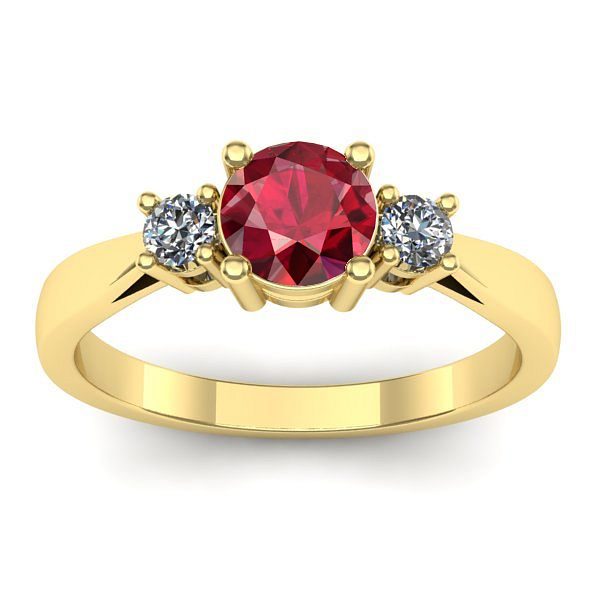 Inel logodna cu rubin rotund