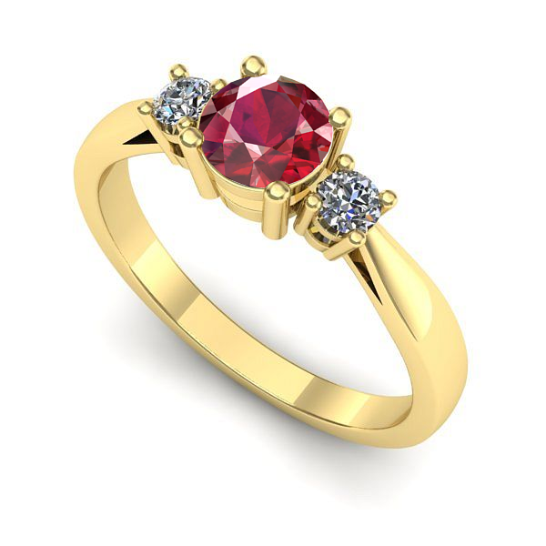 Inel din aur galben cu rubin