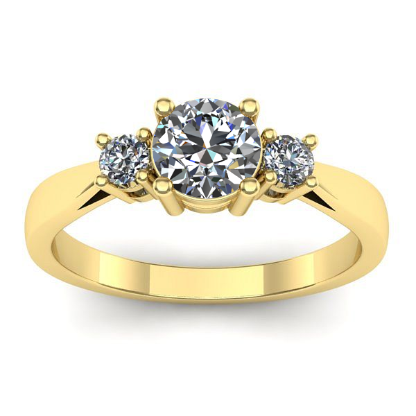 Inel logodna cu safir alb rotund