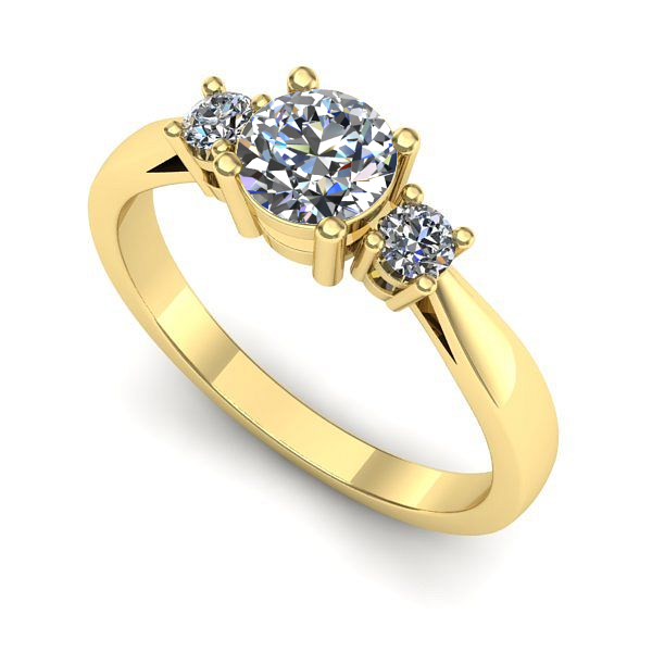 Inel logodna din aur galben cu safir alb