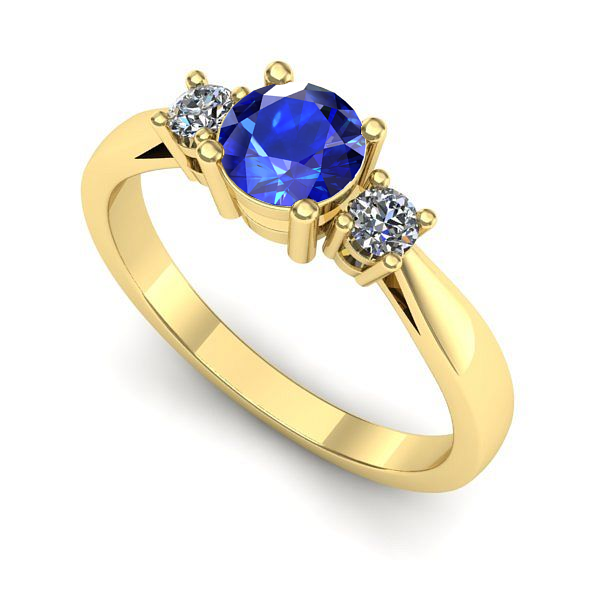 Inel de logodna din aur galben cu safir