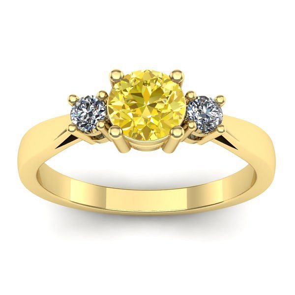 Inel logodna cu safir galben rotund