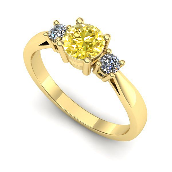 Inel din aur galben cu safir galben