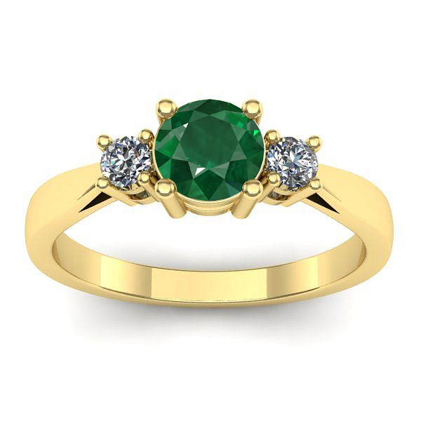 Inel logodna cu smarald rotund