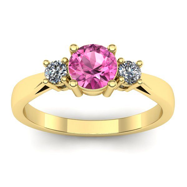 Inel cu safir roz rotund