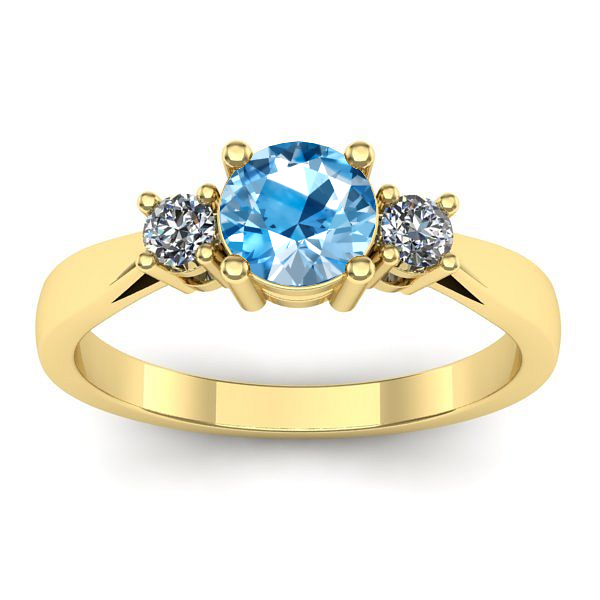 Inel logodna cu topaz blue rotund