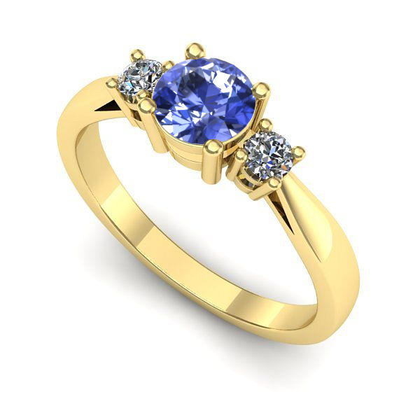 Inel din aur galben cu tanzanit