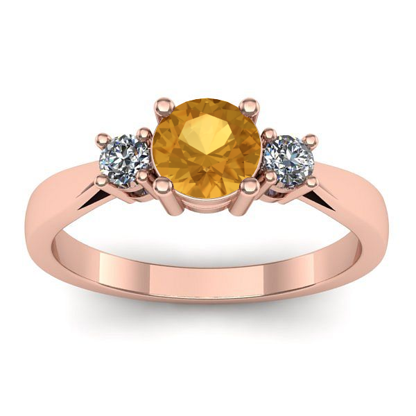 Inel cu citrin rotund