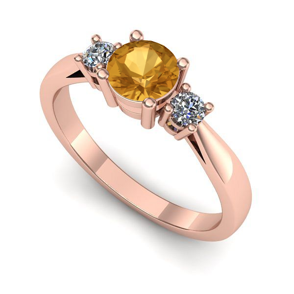 Inel din aur roz cu citrin