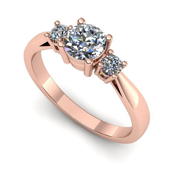 Inel logodna din aur roz cu diamant