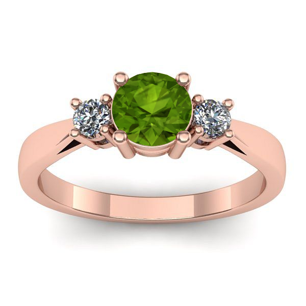 Inel de logodna cu peridot rotund