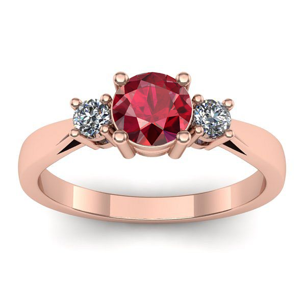 Inel cu rubin rotund