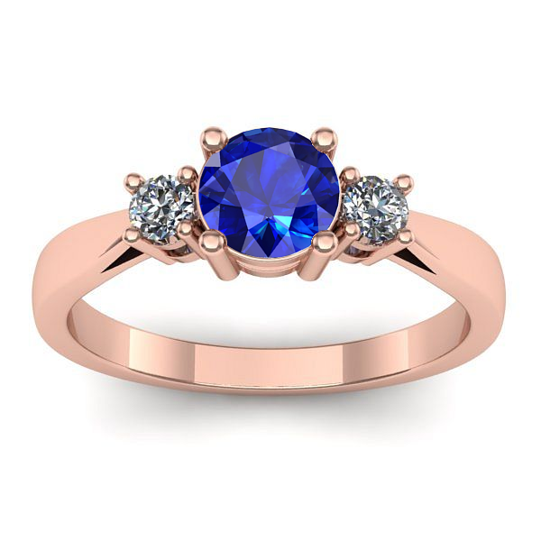 Inel logodna cu safir rotund