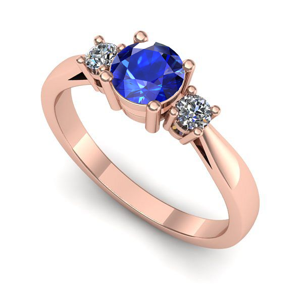 Inel din aur roz cu safir