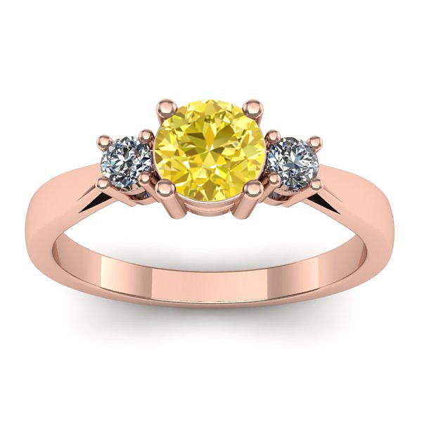 Inel logodna cu safir galben rotund