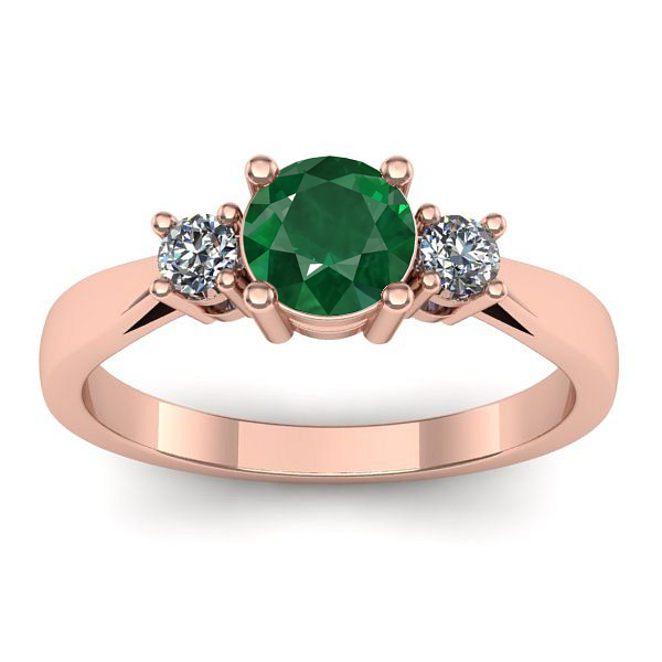 Inel de logodna cu smarald rotund