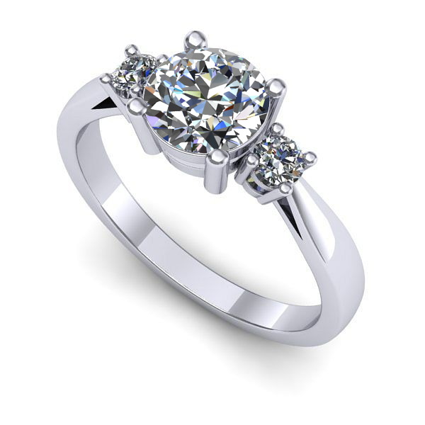 Inel de logodna din aur alb cu diamant de laborator