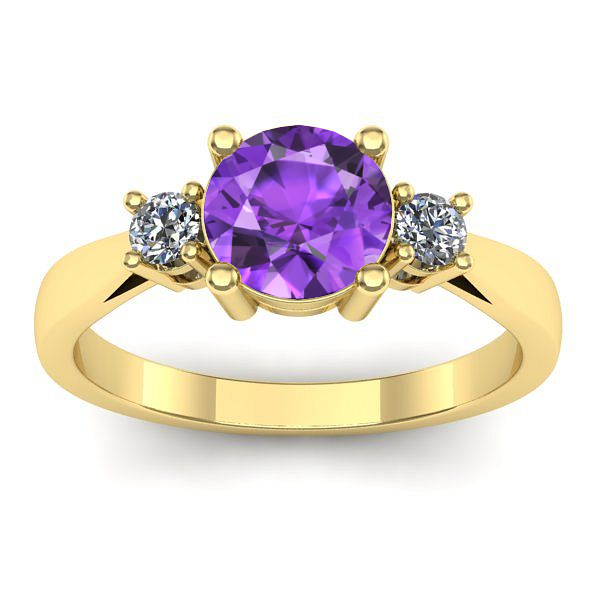 Inel de logodna cu ametist rotund