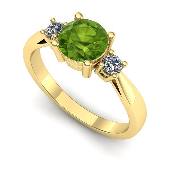 Inel din aur galben cu peridot