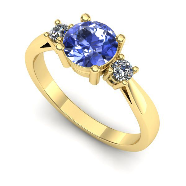 Inel de logodna din aur galben cu tanzanit