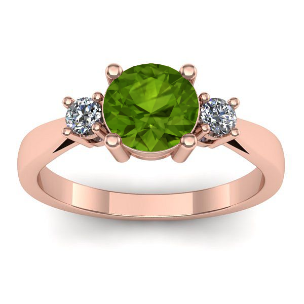 Inel de logodna cu peridot rotund