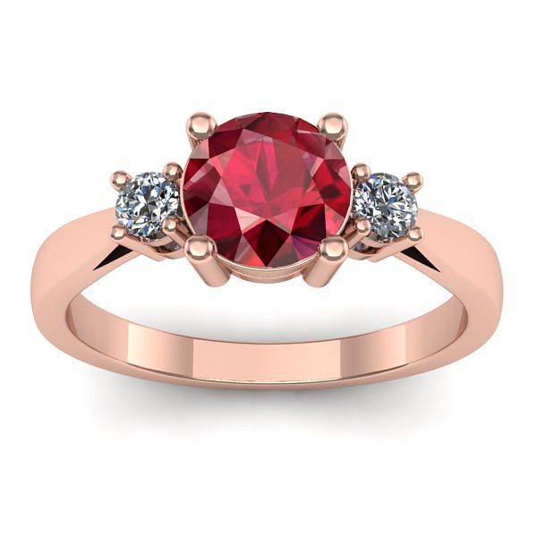 Inel logodna cu rubin rotund