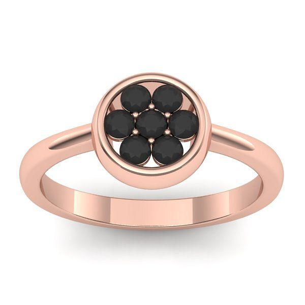 Inel de logodna cu diamant negru rotund