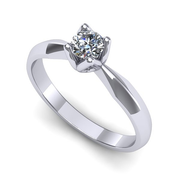 Inel de logodna din aur alb cu diamant