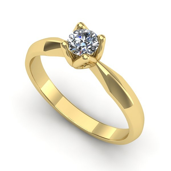 Inel logodna din aur galben cu diamant