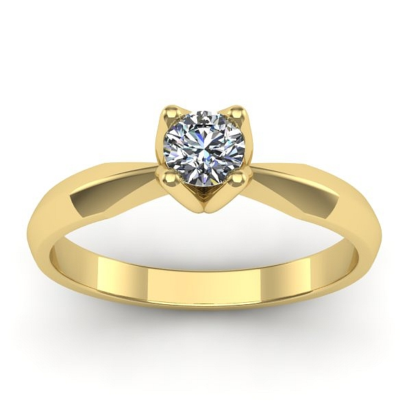 Inel cu diamant rotund