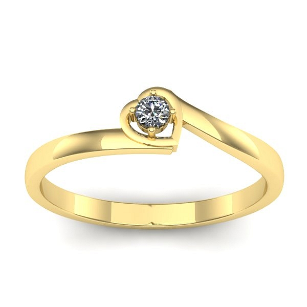 Inel cu diamant rotund