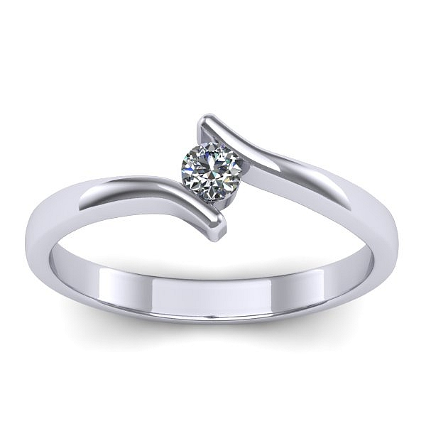 Inel de logodna cu diamant rotund