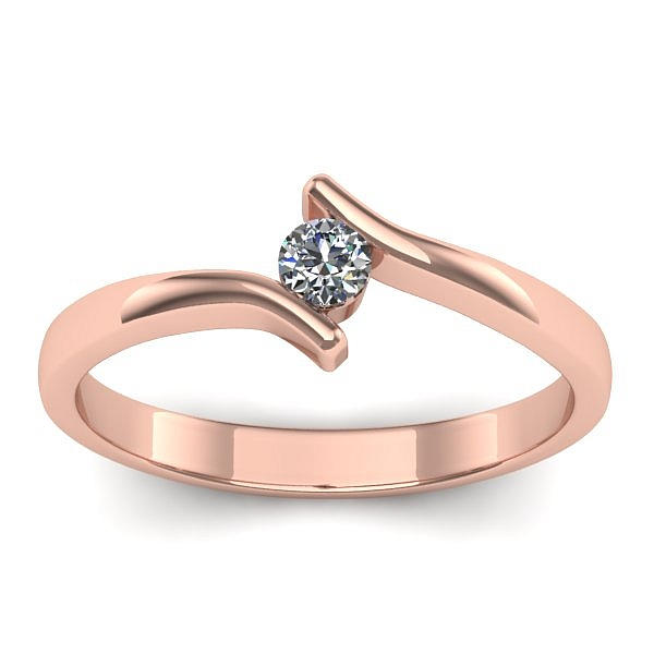 Inel cu diamant rotund