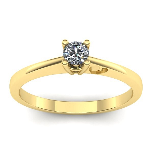 Inel cu diamant rotund