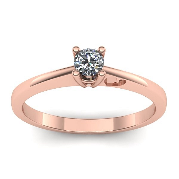 Inel cu diamant rotund